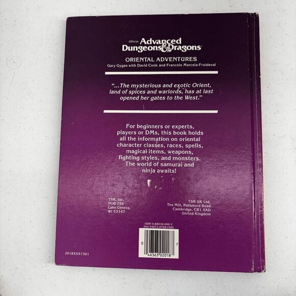 TSR ORIENTAL ADVENTURES 1985 1st print 1st Edition Dungeons & Dragons - Picture 6 of 11